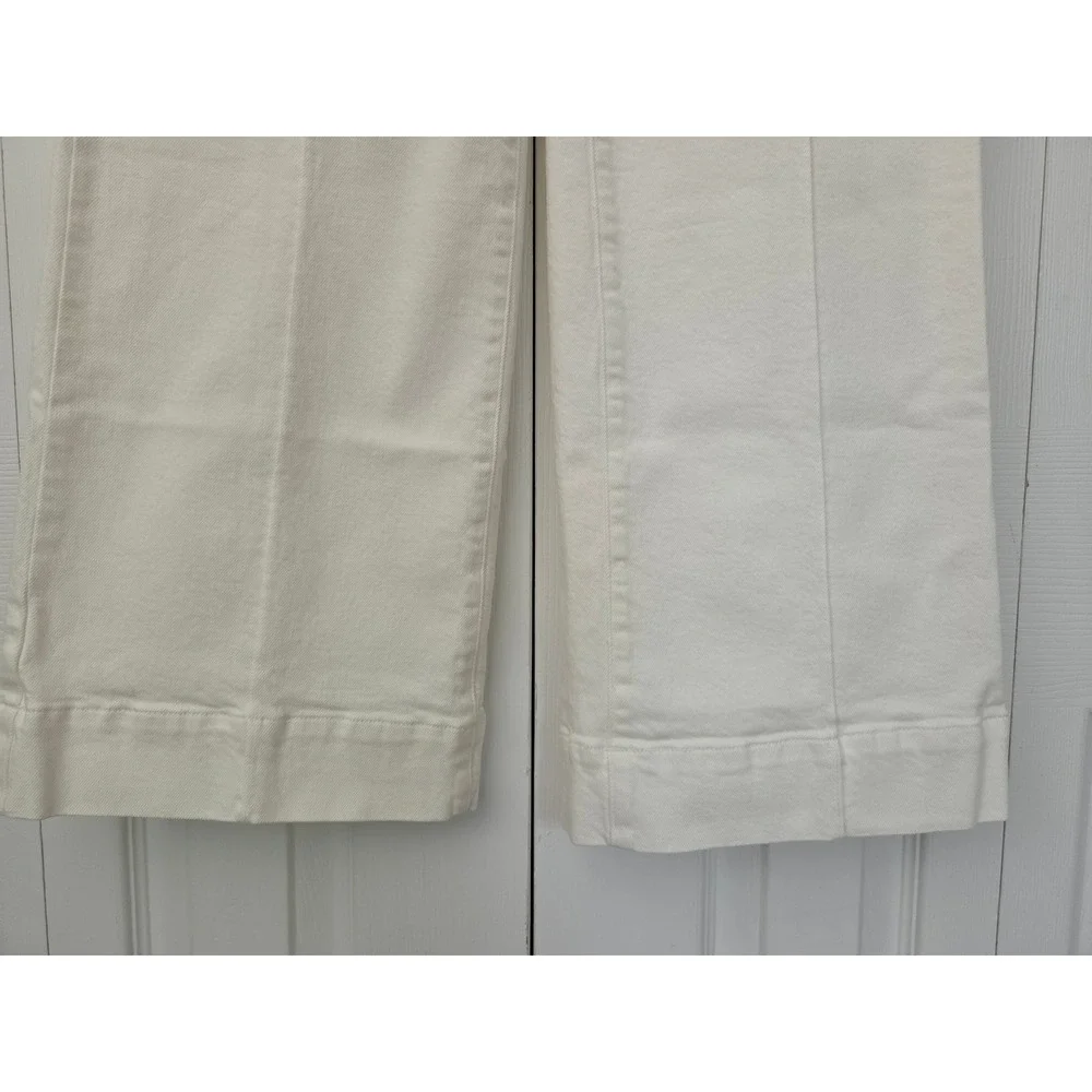 J. Crew Denim Trouser High Rise Stacked Button Womens 25P White NWT $158 CV261